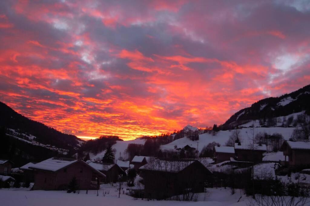 A4 Km De Megeve Tres Joli Studio Avec Jacuzzi ,Vue Sur Les Montagnes Au Calme Praz-sur-Arly Ngoại thất bức ảnh