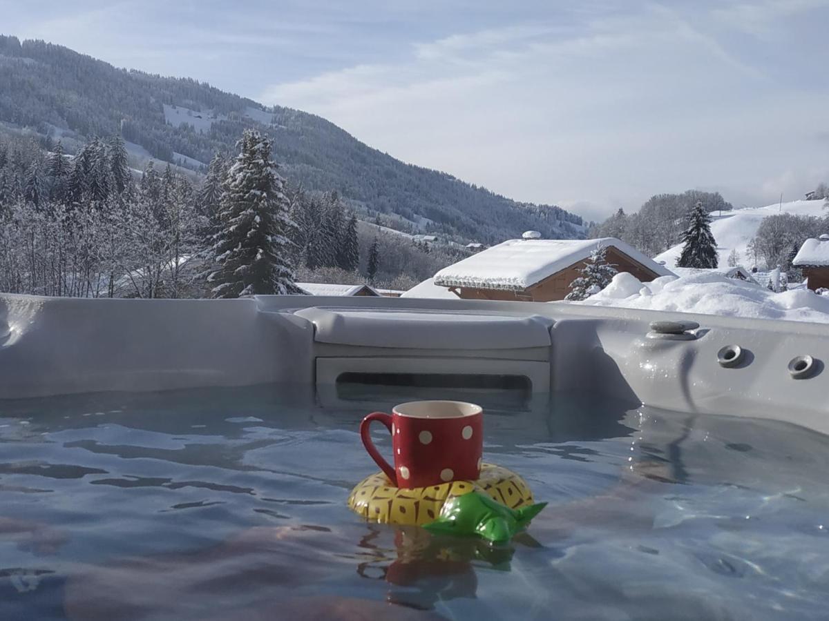 A4 Km De Megeve Tres Joli Studio Avec Jacuzzi ,Vue Sur Les Montagnes Au Calme Praz-sur-Arly Ngoại thất bức ảnh